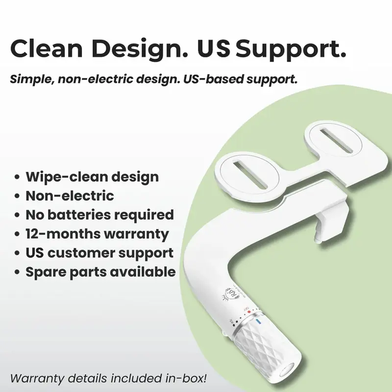 Non-Electric Bidet Attachment with Retractable Nozzle