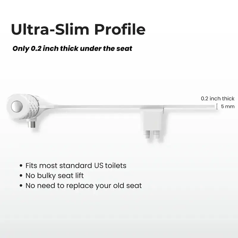 Non-Electric Bidet Attachment with Retractable Nozzle